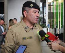 O Coronel André Cristiano Dorecki, que estava à frente do 3º CRPM, transmitiu oficialmente o comando ao Tenente-Coronel Carlos Alberto Rocha