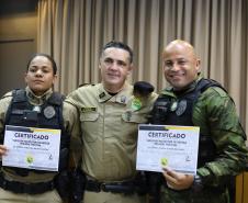 Formatura do Curso de Capacitação em Instrutor de Defesa Pessoal Policial marca fortalecimento da doutrina na PMPR