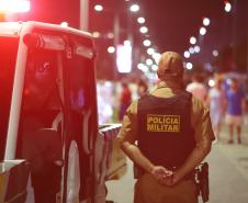 O policiamento ostensivo esteve presente nos locais de maior movimento, como praias, praças e eventos públicos, garantindo a segurança durante os shows e queima de fogos.