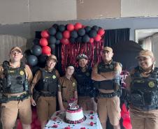 Fã mirim da PMPR ganha festa especial