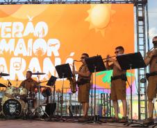 Banda da Polícia Militar do Paraná (PMPR) se apresentou no Palco Sunset