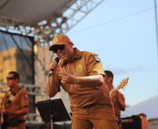 Banda da Polícia Militar do Paraná (PMPR) se apresentou no Palco Sunset