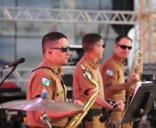 Banda da Polícia Militar do Paraná (PMPR) se apresentou no Palco Sunset