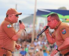 Banda da Polícia Militar do Paraná (PMPR) se apresentou no Palco Sunset
