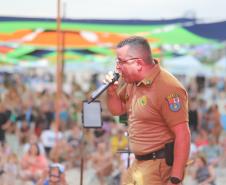 Banda da Polícia Militar do Paraná (PMPR) se apresentou no Palco Sunset
