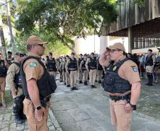 A atuação da PMPR contou com diversas modalidades de policiamento