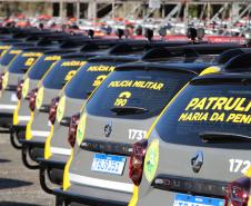 Investimento de R$ 63 milhões: Ratinho Junior entrega 431 motos e viaturas para a PMPR
