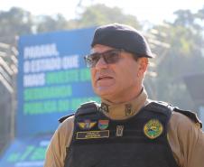 Investimento de R$ 63 milhões: Ratinho Junior entrega 431 motos e viaturas para a PMPR
