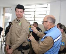 Diretoria de Gestão de Pessoas da PMPR apresenta novo brasão em solenidade no Quartel do Comando-Geral