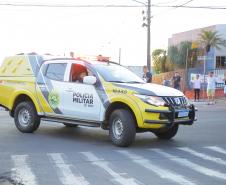 A Polícia Militar participa de maneira estratégica, empregando seu efetivo e unidades especializadas