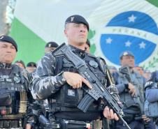 A Polícia Militar participa de maneira estratégica, mobilizando efetivo local e unidades especializadas 