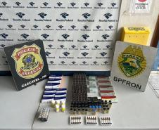Polícia Militar do Paraná apreende veículo carregado com pacotes de cigarros e anabolizantes em Céu Azul