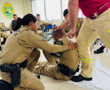 BPTran realiza instruções de Atendimento Pré-Hospitalar para policiais militares