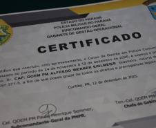 Solenidade marca conclusão do curso de Gestão em Polícia Comunitária da PMPR