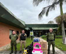 PMPR arrecada brinquedos e ração para famílias e animais de Rio Bonito do Iguaçu; doações seguem até 14 de dezembro