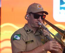 O espetáculo aconteceu no Palco Sunset, instalado no Morro do Cristo