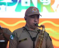 O espetáculo aconteceu no Palco Sunset, instalado no Morro do Cristo