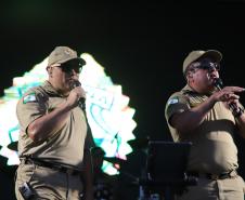 O espetáculo aconteceu no Palco Sunset, instalado no Morro do Cristo