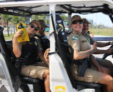 Cinto afivelado e sorriso no rosto: a “Voltinha UTV PMPR” conquista a criançada no litoral