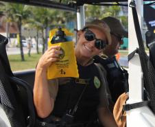 Cinto afivelado e sorriso no rosto: a “Voltinha UTV PMPR” conquista a criançada no litoral