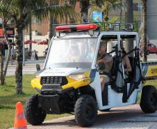 Cinto afivelado e sorriso no rosto: a “Voltinha UTV PMPR” conquista a criançada no litoral