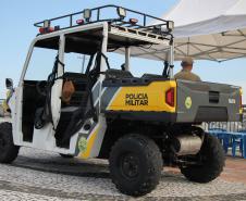 Cinto afivelado e sorriso no rosto: a “Voltinha UTV PMPR” conquista a criançada no litoral