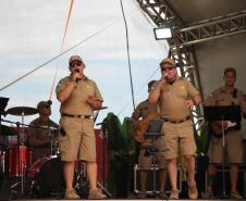 Comandante-geral da PMPR prestigia Banda de Música da PMPR na Arena Mundo RIC em Caiobá