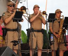 Comandante-geral da PMPR prestigia Banda de Música da PMPR na Arena Mundo RIC em Caiobá