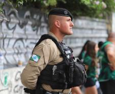 A atuação da PMPR teve início ainda nas primeiras horas da manhã, com reforço no policiamento desde as 8h até as 22H