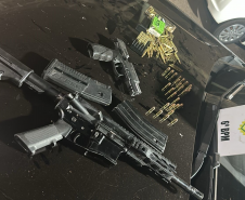PMPR prende homem e apreende fuzil, pistola e munições após abordagem em Matelândia