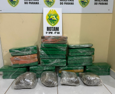 PMPR apreende 55 celulares e 25 quilos de maconha em fiscalizações na rodoviária de Santa Tereza do Oeste