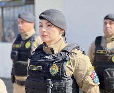  O ato marcou a entrega do comando do tenente-coronel Luiz Alexandre Murbach Soares ao major Paulo Fernando Pires Ribeiro