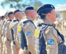  O ato marcou a entrega do comando do tenente-coronel Luiz Alexandre Murbach Soares ao major Paulo Fernando Pires Ribeiro