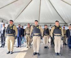  O ato marcou a entrega do comando do tenente-coronel Luiz Alexandre Murbach Soares ao major Paulo Fernando Pires Ribeiro
