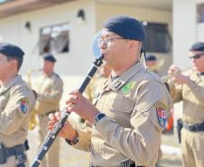  O ato marcou a entrega do comando do tenente-coronel Luiz Alexandre Murbach Soares ao major Paulo Fernando Pires Ribeiro