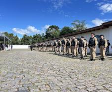  O ato marcou a entrega do comando do tenente-coronel Luiz Alexandre Murbach Soares ao major Paulo Fernando Pires Ribeiro