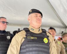  O ato marcou a entrega do comando do tenente-coronel Luiz Alexandre Murbach Soares ao major Paulo Fernando Pires Ribeiro