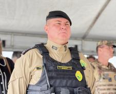  O ato marcou a entrega do comando do tenente-coronel Luiz Alexandre Murbach Soares ao major Paulo Fernando Pires Ribeiro