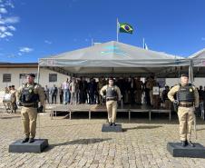  O ato marcou a entrega do comando do tenente-coronel Luiz Alexandre Murbach Soares ao major Paulo Fernando Pires Ribeiro