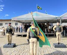  O ato marcou a entrega do comando do tenente-coronel Luiz Alexandre Murbach Soares ao major Paulo Fernando Pires Ribeiro