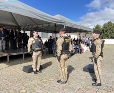  O ato marcou a entrega do comando do tenente-coronel Luiz Alexandre Murbach Soares ao major Paulo Fernando Pires Ribeiro
