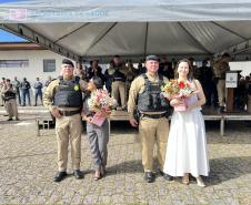  O ato marcou a entrega do comando do tenente-coronel Luiz Alexandre Murbach Soares ao major Paulo Fernando Pires Ribeiro