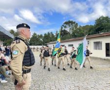  O ato marcou a entrega do comando do tenente-coronel Luiz Alexandre Murbach Soares ao major Paulo Fernando Pires Ribeiro