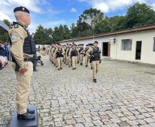  O ato marcou a entrega do comando do tenente-coronel Luiz Alexandre Murbach Soares ao major Paulo Fernando Pires Ribeiro