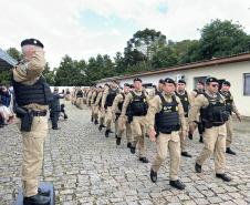  O ato marcou a entrega do comando do tenente-coronel Luiz Alexandre Murbach Soares ao major Paulo Fernando Pires Ribeiro