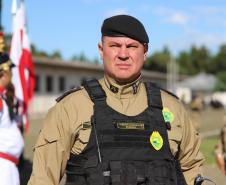  O ato marcou a entrega do comando do tenente-coronel Luiz Alexandre Murbach Soares ao major Paulo Fernando Pires Ribeiro