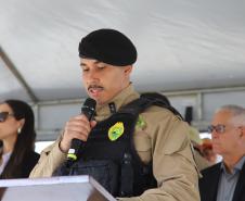  O ato marcou a entrega do comando do tenente-coronel Luiz Alexandre Murbach Soares ao major Paulo Fernando Pires Ribeiro