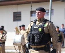  O ato marcou a entrega do comando do tenente-coronel Luiz Alexandre Murbach Soares ao major Paulo Fernando Pires Ribeiro