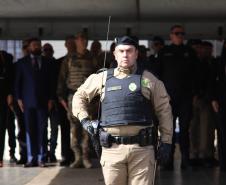  O ato marcou a entrega do comando do tenente-coronel Luiz Alexandre Murbach Soares ao major Paulo Fernando Pires Ribeiro