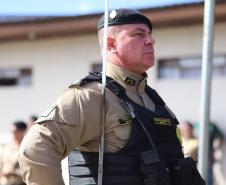  O ato marcou a entrega do comando do tenente-coronel Luiz Alexandre Murbach Soares ao major Paulo Fernando Pires Ribeiro